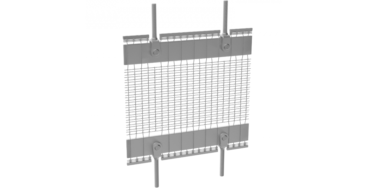 GKDMETALFABRICS | Flats with clevis to secure mesh panels in tension ...