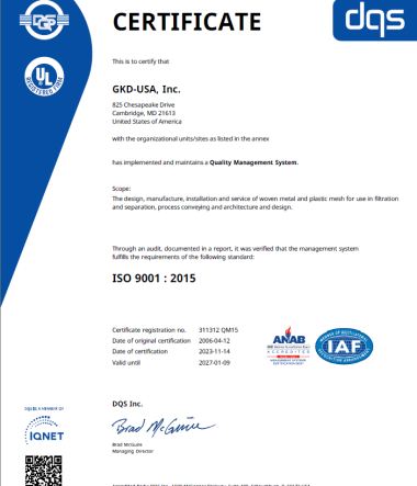 Quality Certification document 2024